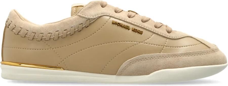 Michael Kors Nolan sneakers met stiksels Beige