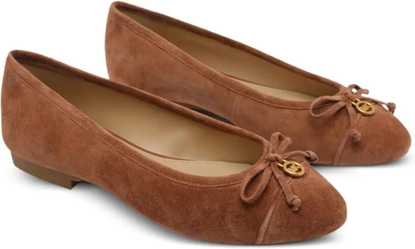Michael Kors Jennings suède loafers met logoplakkaat Bruin