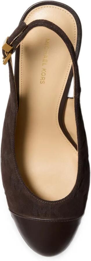 Michael Kors Piper Flex suède slingback pumps Bruin
