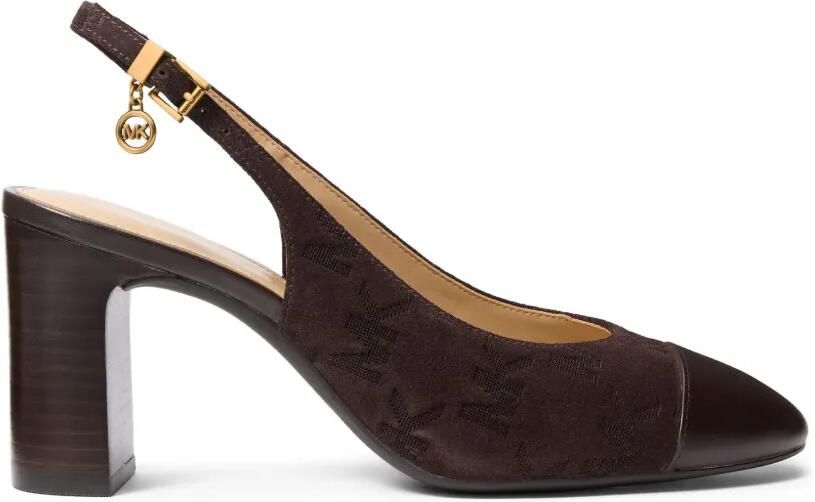 Michael Kors Piper Flex suède slingback pumps Bruin - Foto 4