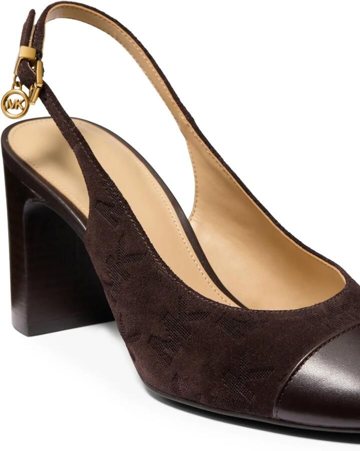 Michael Kors Piper Flex suède slingback pumps Bruin - Foto 2