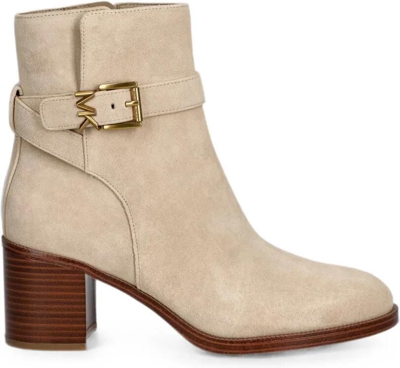 Michael Kors Rachel suède enkellaarzen met gespbandje Beige