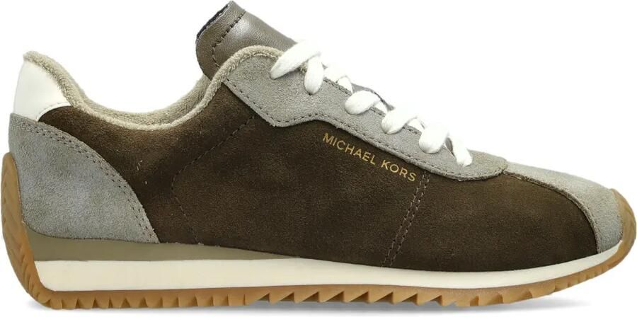 Michael Kors Rhodes suède sneakers met vlakken Groen