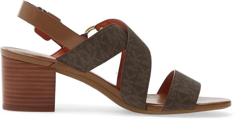 Michael Kors Sandalen met gekruiste bandjes en logoplakkaat Bruin