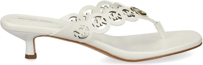 Michael Kors Sandalen met kitten-hak en uitgesneden logo Wit
