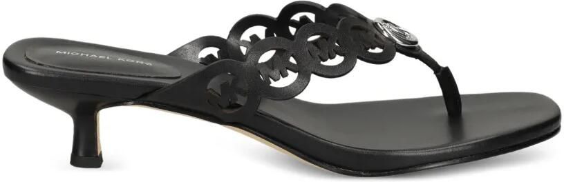Michael Kors Sandalen met kitten-hak en uitgesneden logo Zwart