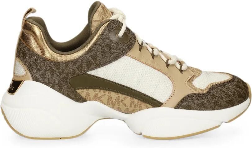 Michael Kors Nolan sneakers met monogram-print en vlakken Beige