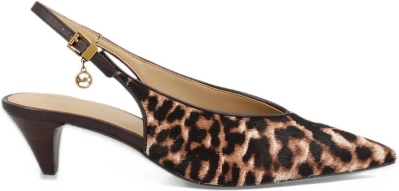 Michael Kors Tonya leopard print calf hair slingback pump Bruin