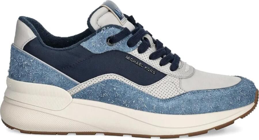 Michael Kors Trevor sneakers met denim vlak Blauw