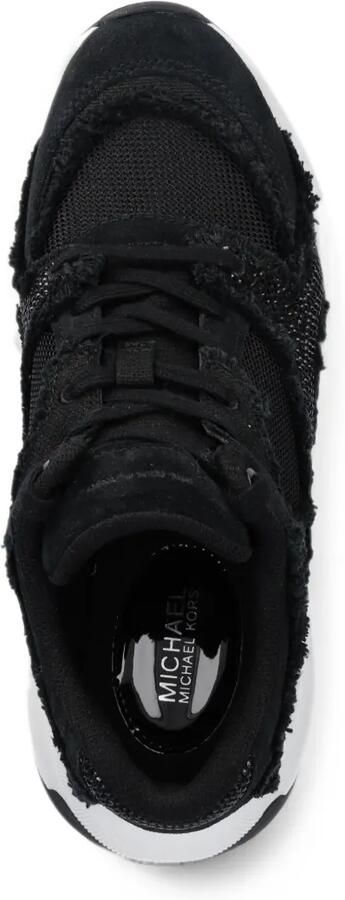 Michael Kors Zuma verfraaide mixed-media sneakers met franje Zwart - Foto 4