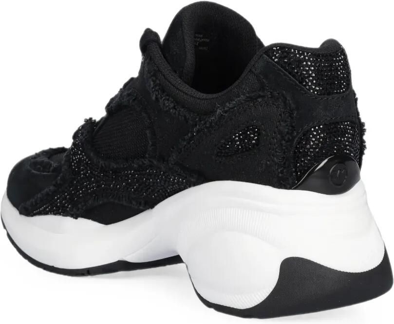 Michael Kors Zuma verfraaide mixed-media sneakers met franje Zwart - Foto 2