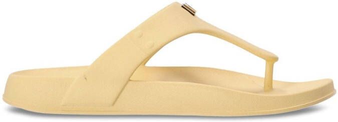 Michael Kors Linsey teenslippers met logoplakkaat Geel
