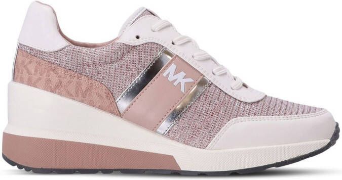 Michael Kors Linsey teenslippers met logoplakkaat Geel