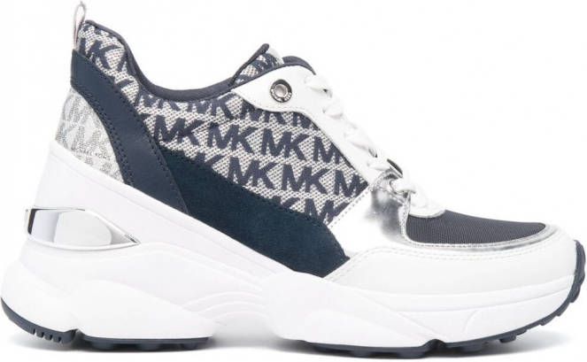Michael Kors Michael Sneakers met monogramprint Blauw - Schoenen.nl