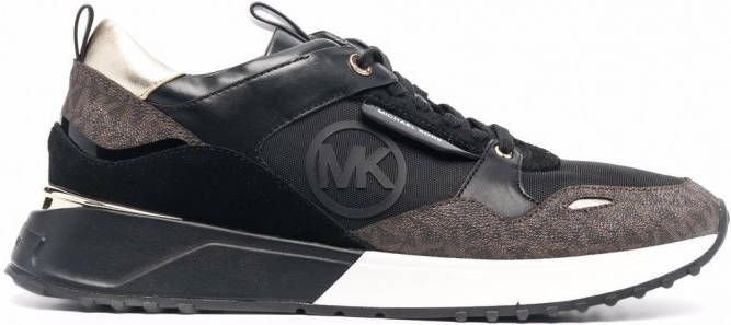 Michael Kors Michael Sneakers met monogramprint dames Polyester Polyester rubber leer 5 5 Zwart