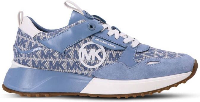 Michael Kors Theo sneakers met monogram Blauw