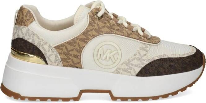 Michael Kors Percy sneakers met monogramprint Beige