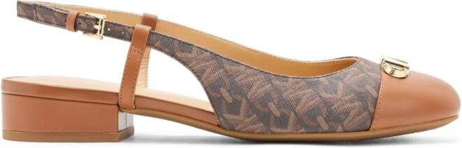 Michael Kors Perla slippers met monogramprint Bruin