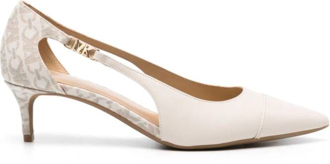 Michael Kors Pumps met monogram en uitgesneden detail Beige