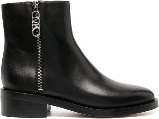 Michael Kors 75 mm Rocco loafers met monogram-print Zwart