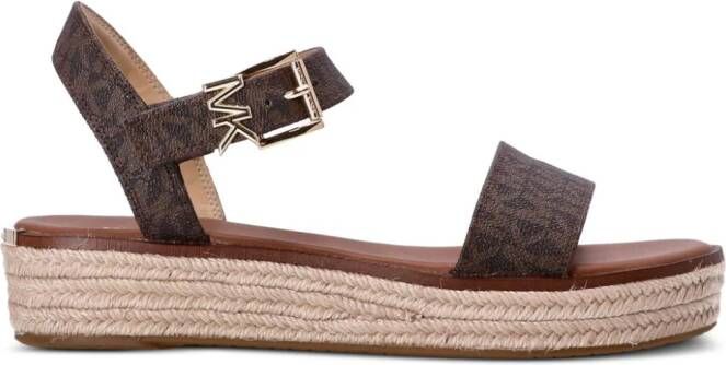 Michael Kors Isaac leren espadrilles Bruin