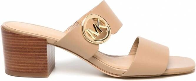 Michael Kors Summer muiltjes met logoplakkaat Bruin