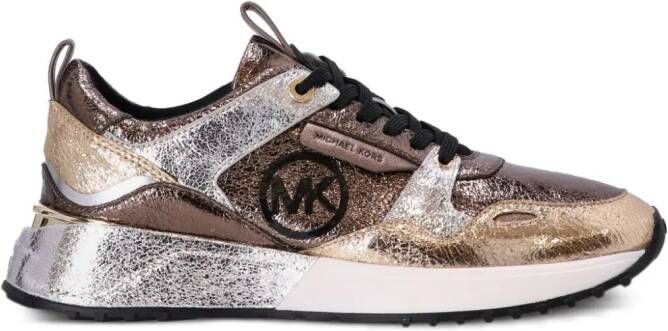 Michael Kors Theo sneakers met vlakken Bruin