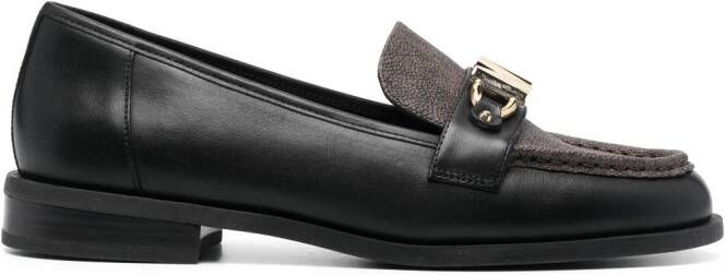 Michael Kors 75 mm Rocco loafers met monogram-print Zwart