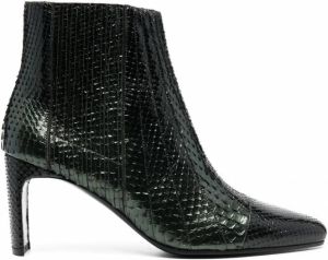 Michel Vivien Auburn laarzen met slangenprint Groen