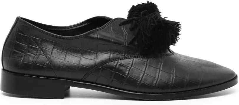 Midorikawa Oxford schoenen met pompon Zwart
