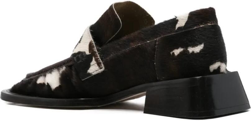 Miista Airi loafers met kalfshaar en vierkante neus Bruin - Foto 3