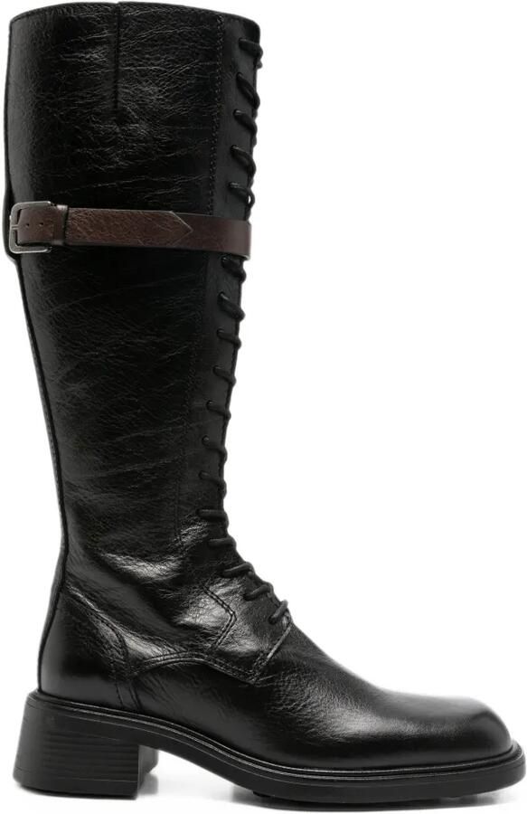 Miista Beatrix lace-up buckle-strap boots Zwart
