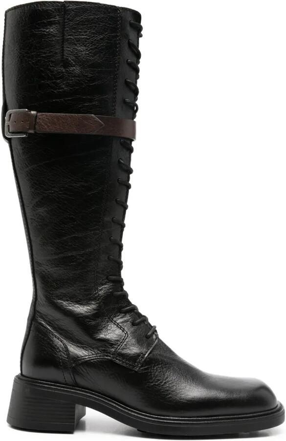 Miista Beatrix lace-up buckle-strap boots Zwart