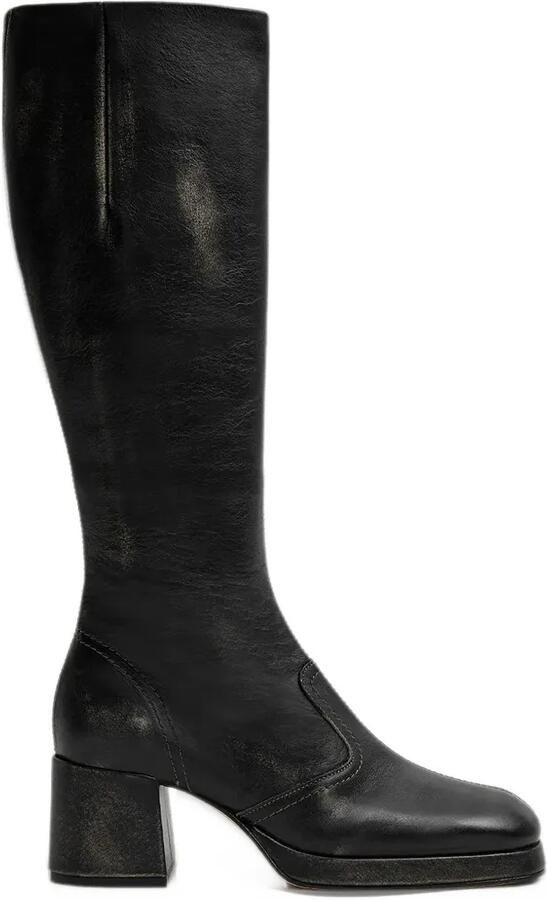 Miista Donna square-toe panelled boots Zwart