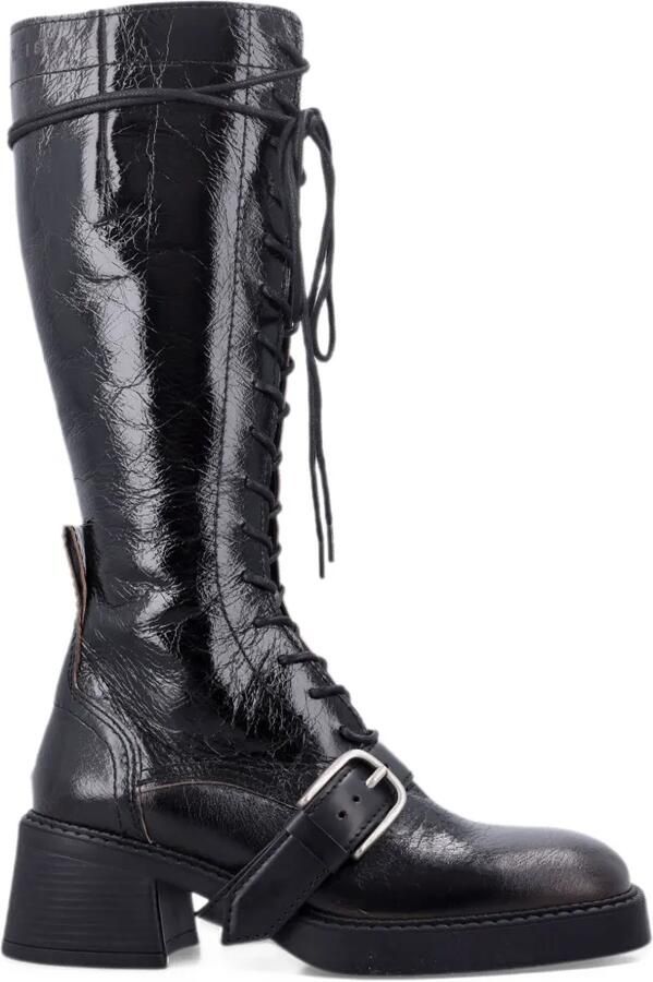 Miista Iwona lace-up buckled boots Zwart