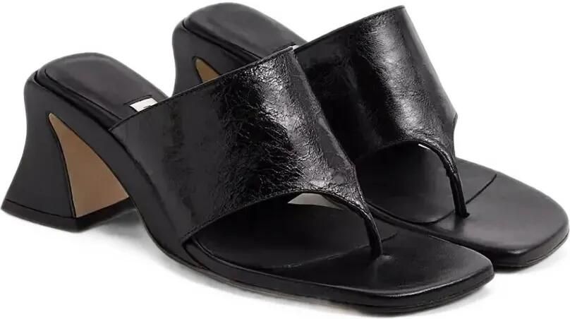 Miista Leren sandalen met gekreukt effect en hak Zwart - Foto 4