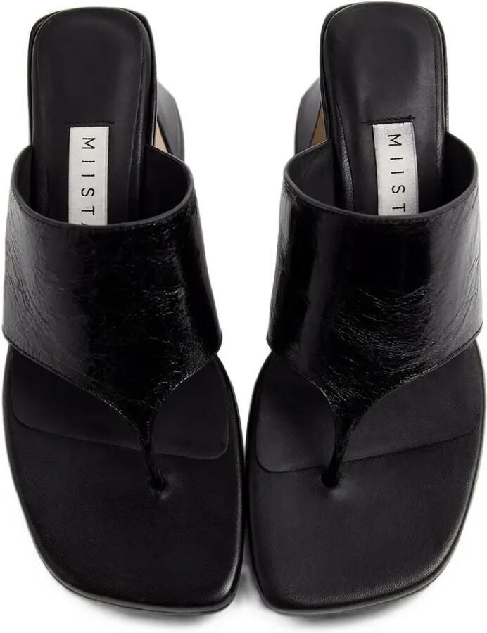 Miista Leren sandalen met gekreukt effect en hak Zwart - Foto 2