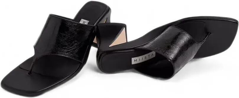 Miista Leren sandalen met gekreukt effect en hak Zwart - Foto 5