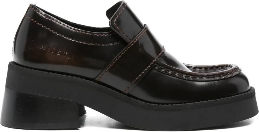 Miista Lib leren loafers met plateauzool Bruin