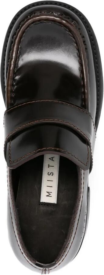 Miista Lib leren loafers met plateauzool Bruin - Foto 4