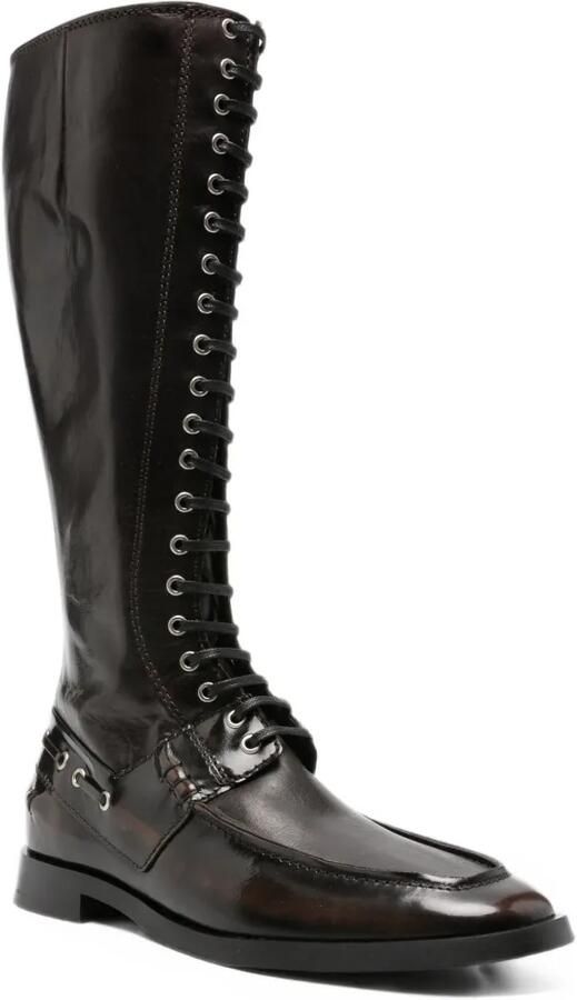 Miista Liesbeth lace-up leather boots Bruin
