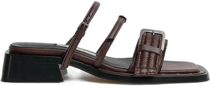 Miista Nayah geweven sandalen met gespsluiting Bruin