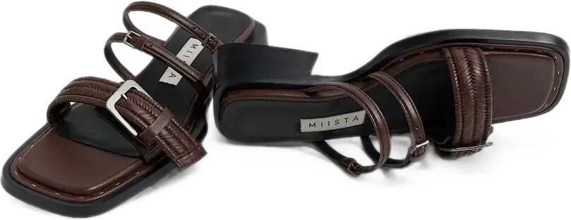 Miista Nayah geweven sandalen met gespsluiting Bruin - Foto 5