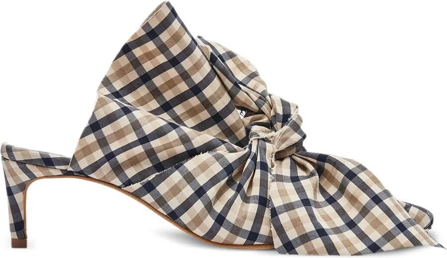 Miista Paulette 60mm muiltjes met gingham ruit Beige - Foto 4