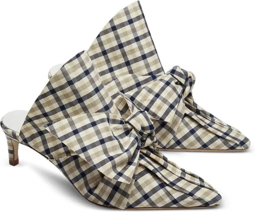 Miista Paulette 60mm muiltjes met gingham ruit Beige - Foto 3