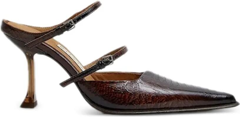 Miista Shari pumps met dubbele bandjes en puntige neus Bruin