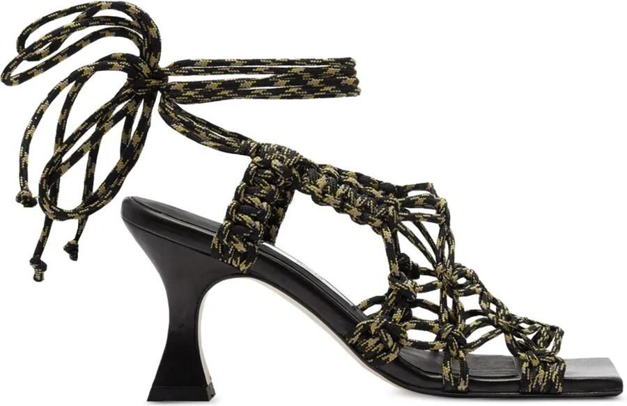 Miista Stephanie 80mm sandalen met vierkante neus Zwart