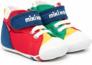 Miki House Baby First sneakers met colourblocking Blauw