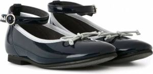 Miki House Ballerina's verfraaid met lint Blauw