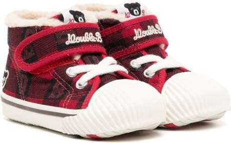 Miki House Geruite sneakers Rood